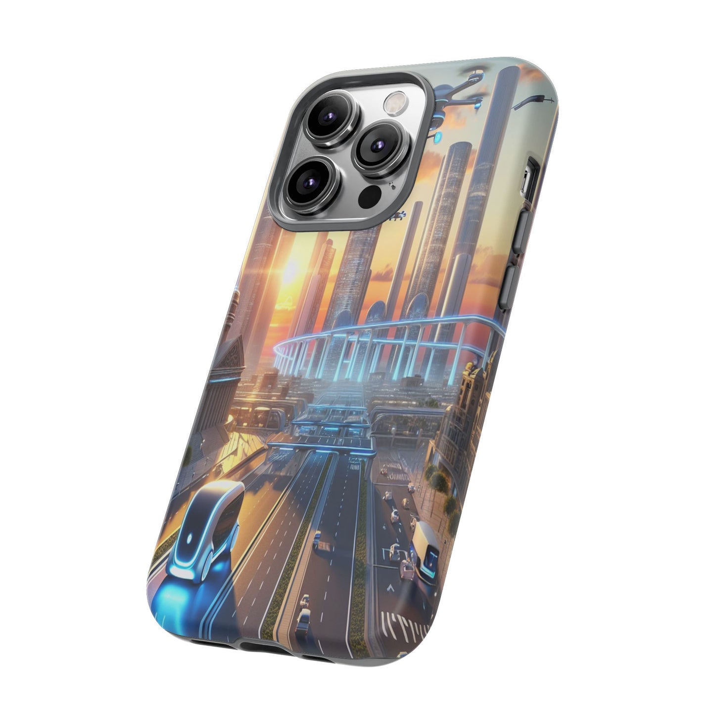 Futuristic Cityscape Unveiled - Phone Case