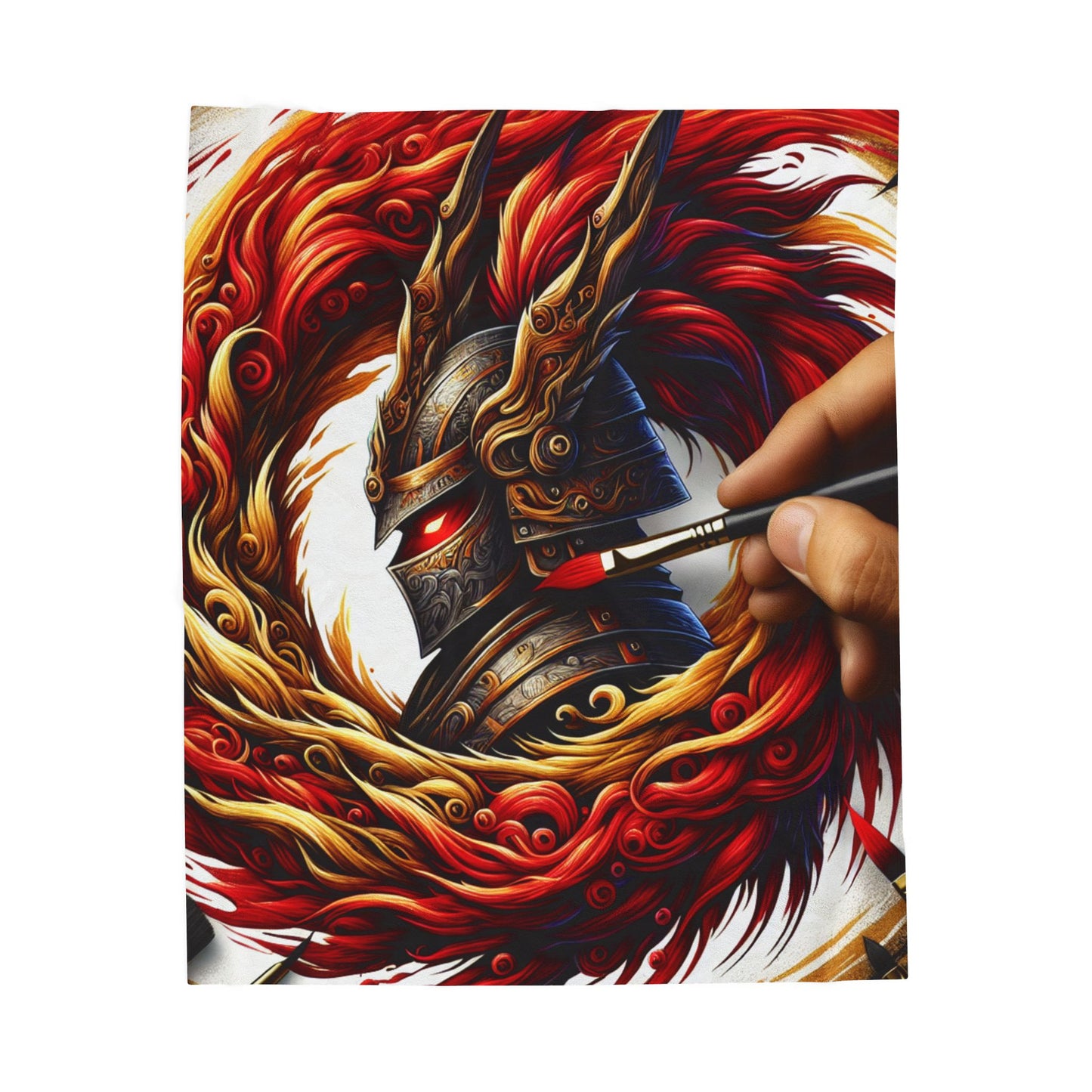 Knight's Fiery Creation - Plush Blanket