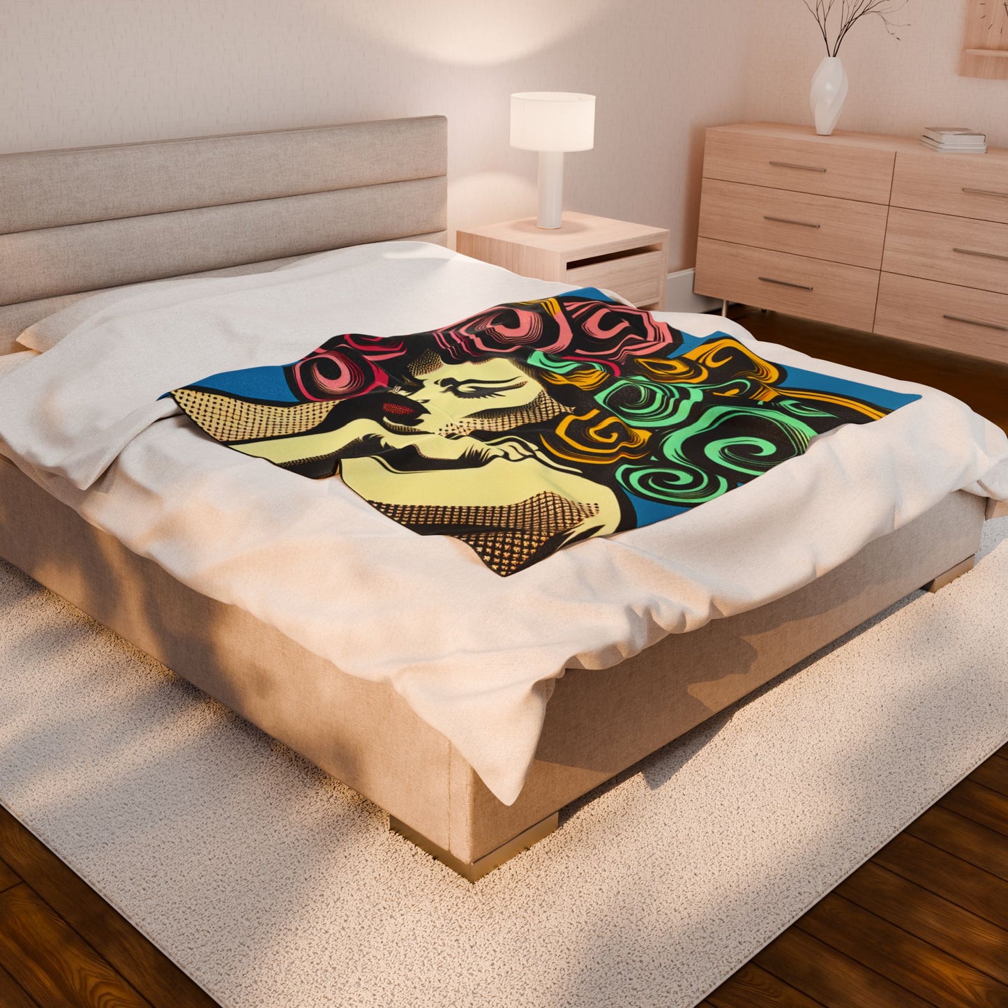 Curled Whispers of Thought - Plush Blanket