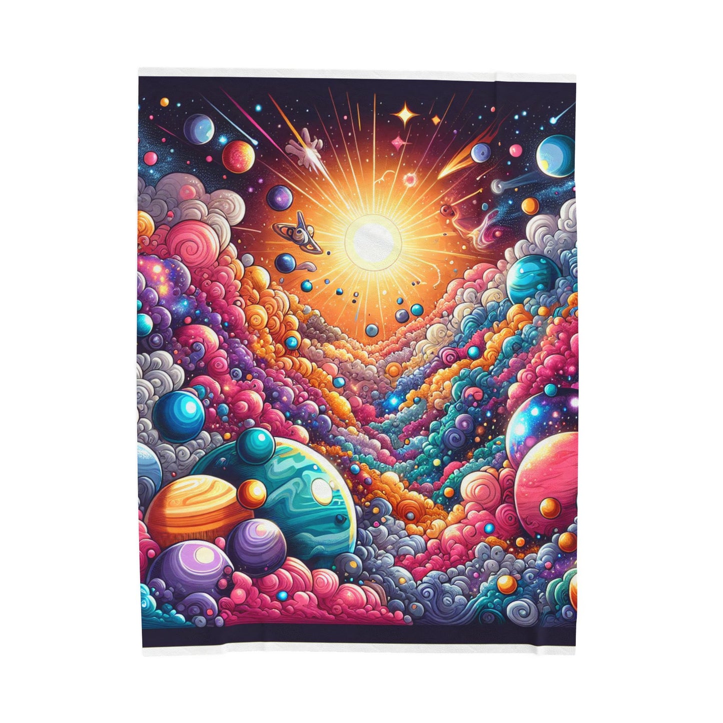 Galaxies Embrace - Plush Blanket