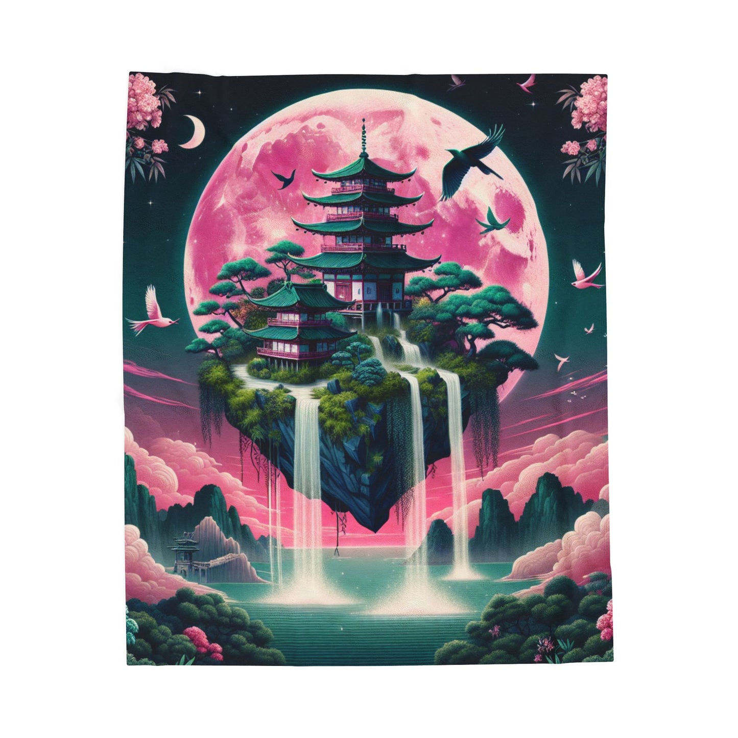 Floating Sanctuary in the Sky - Plush Blanket