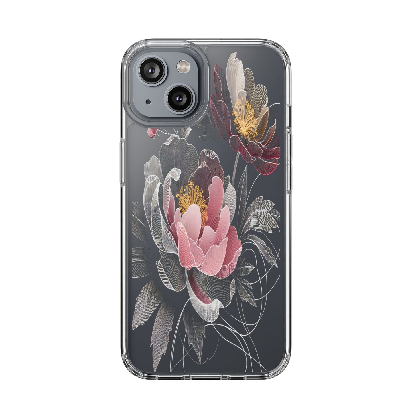 Transparent Petals in Motion Iphone Case Compatible With Iphone 16 15 14 - Clear Phone Cover