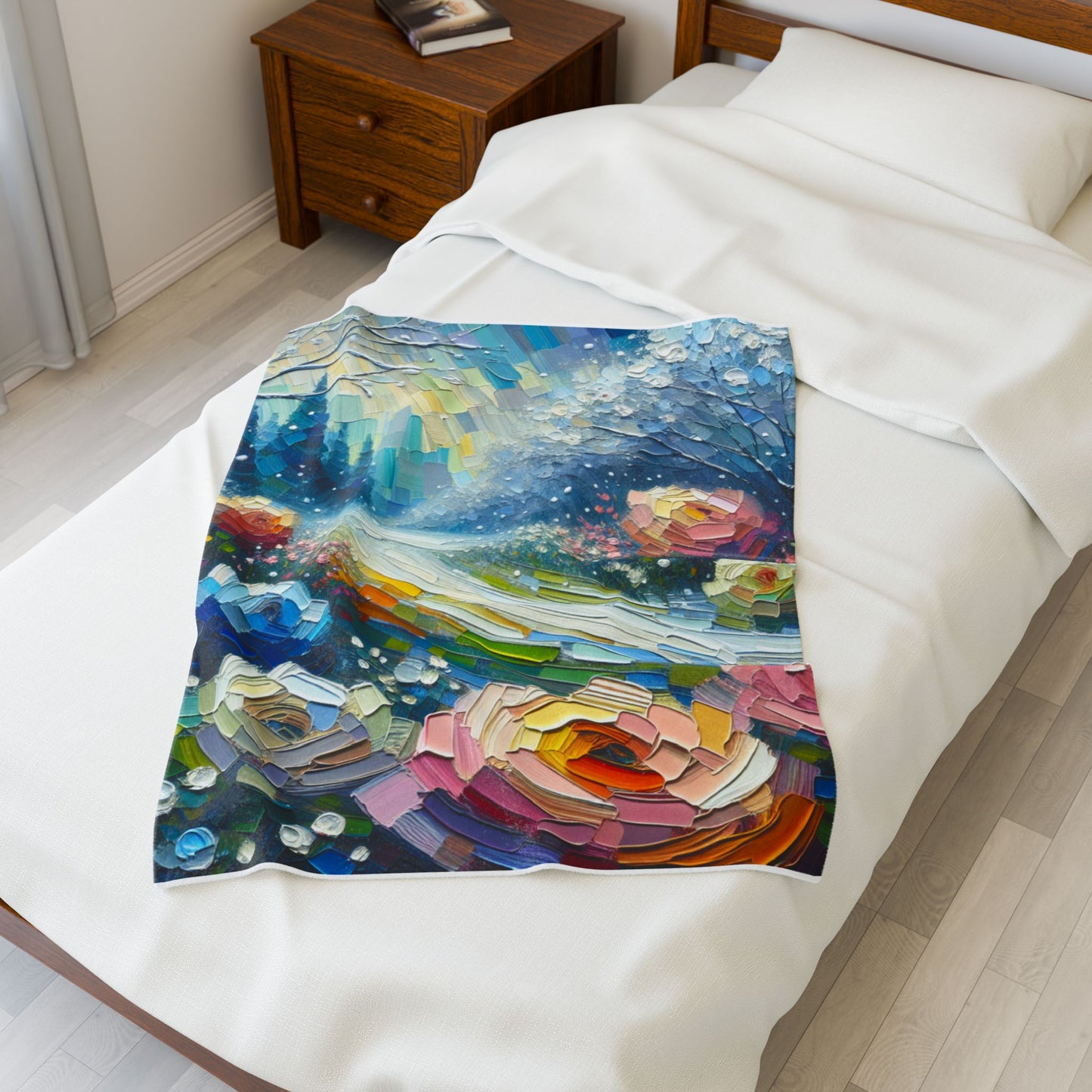 Garden Rainfall Palette- Plush Blanket