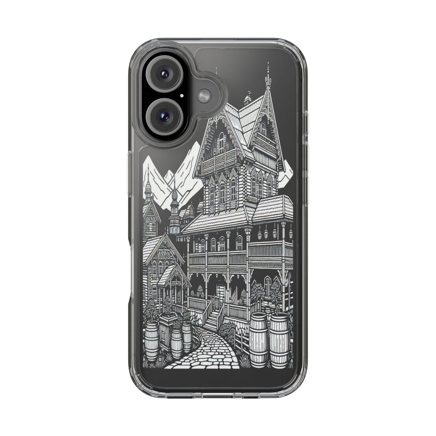Transparent Rustic Alpine Retreat Iphone Case Compatible With Iphone 16 15 14 - Clear Phone Cover