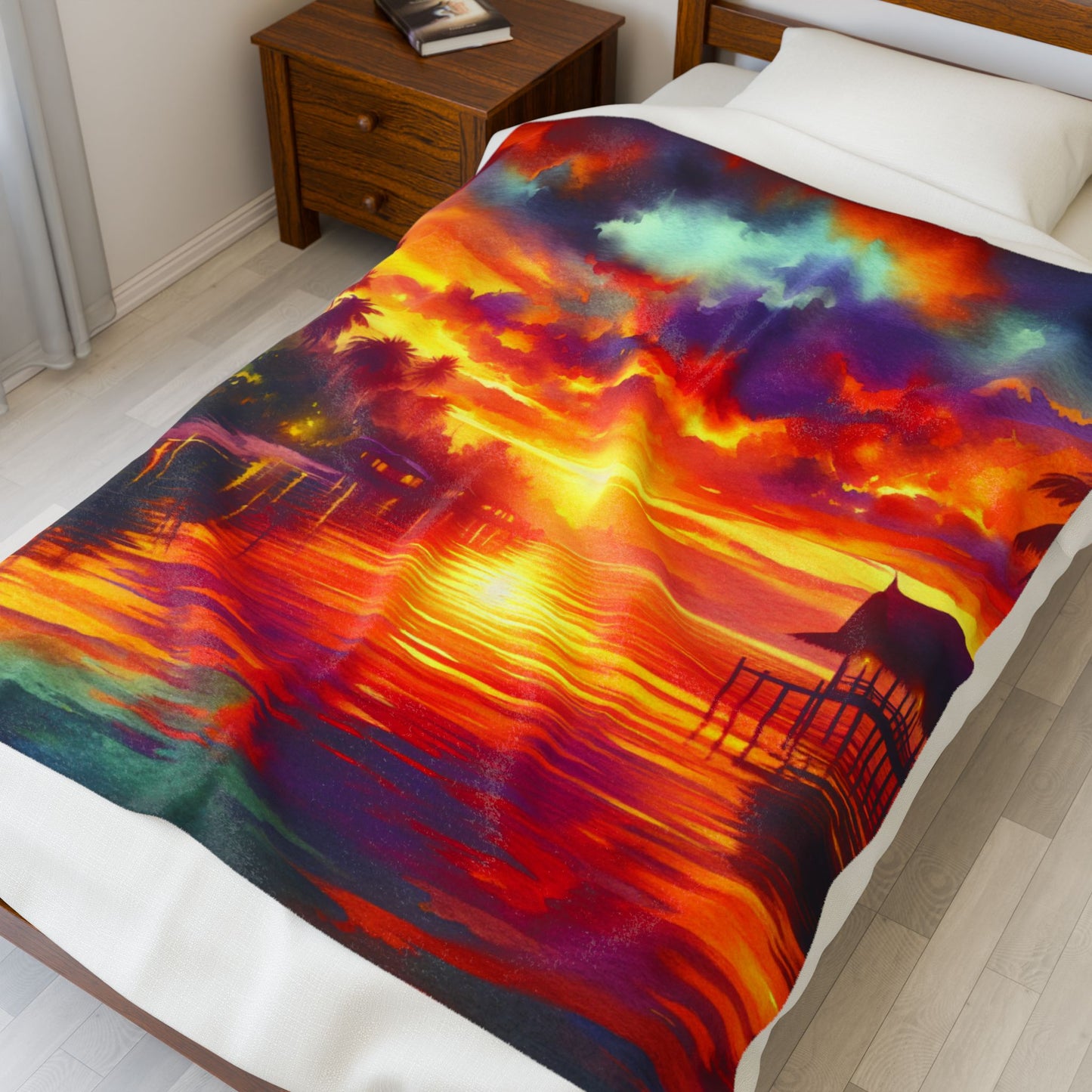 Tropical Evening Radiance - Plush Blanket