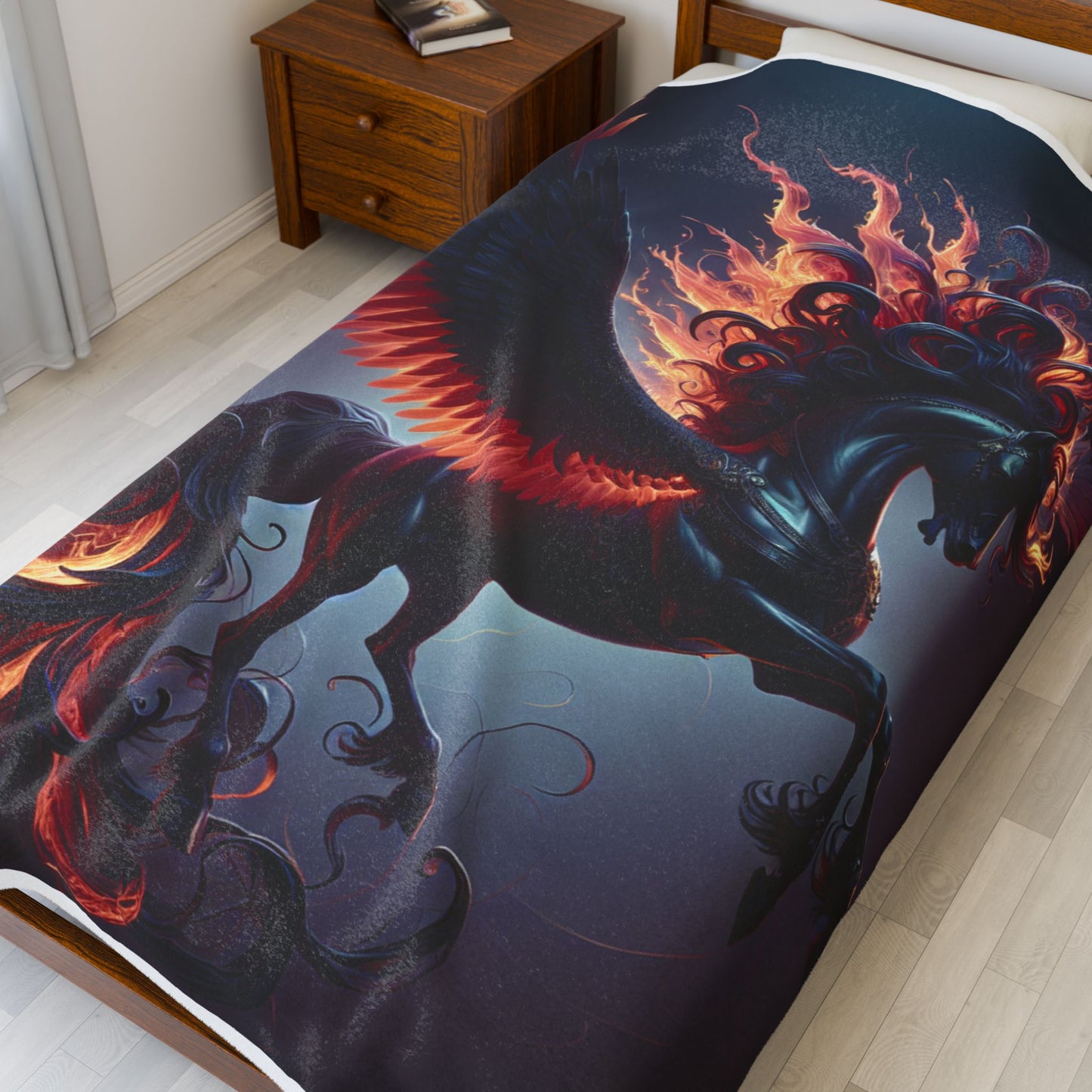 Fiery Pegasus Majesty- Plush Blanket