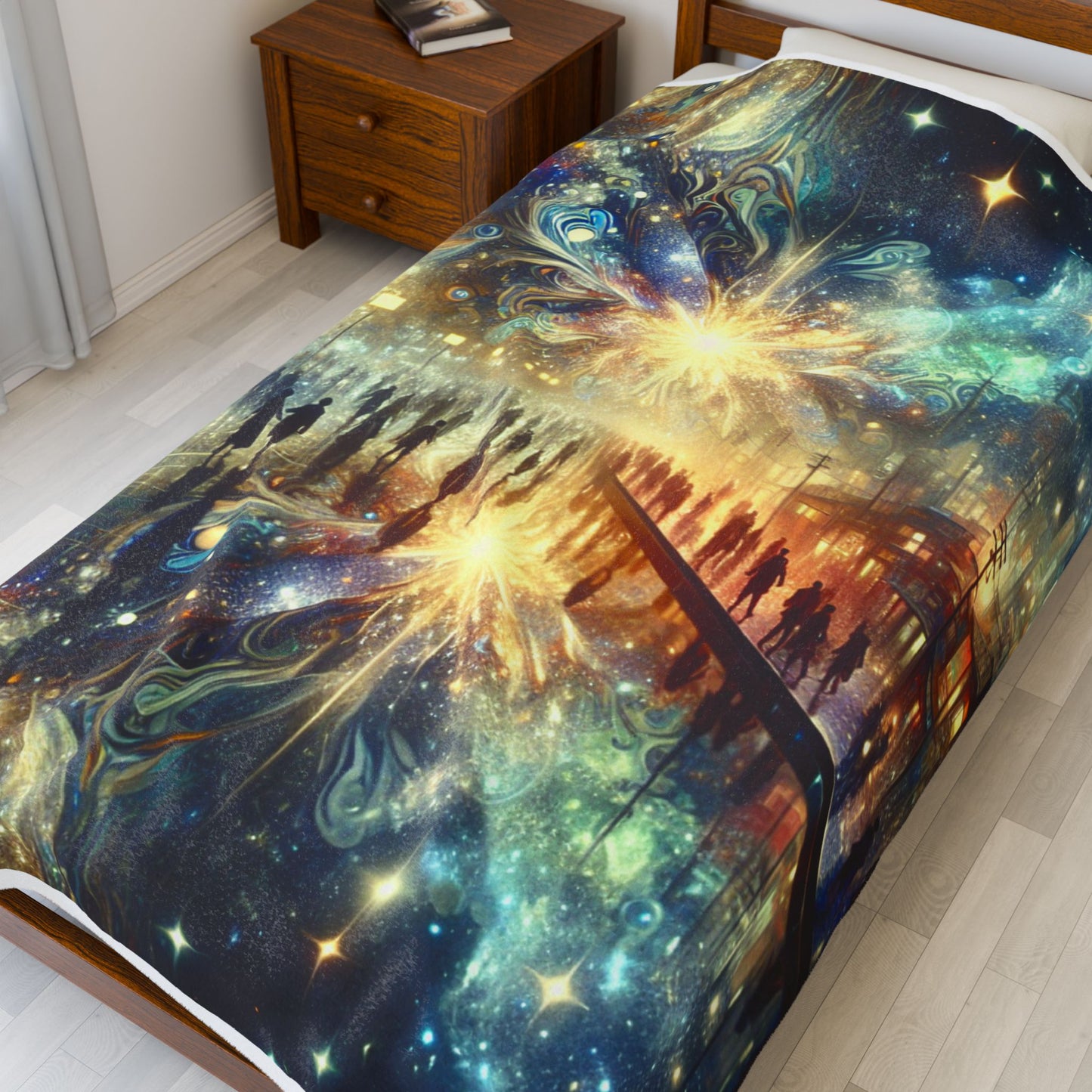 Stellar Convergence in the City- Plush Blanket