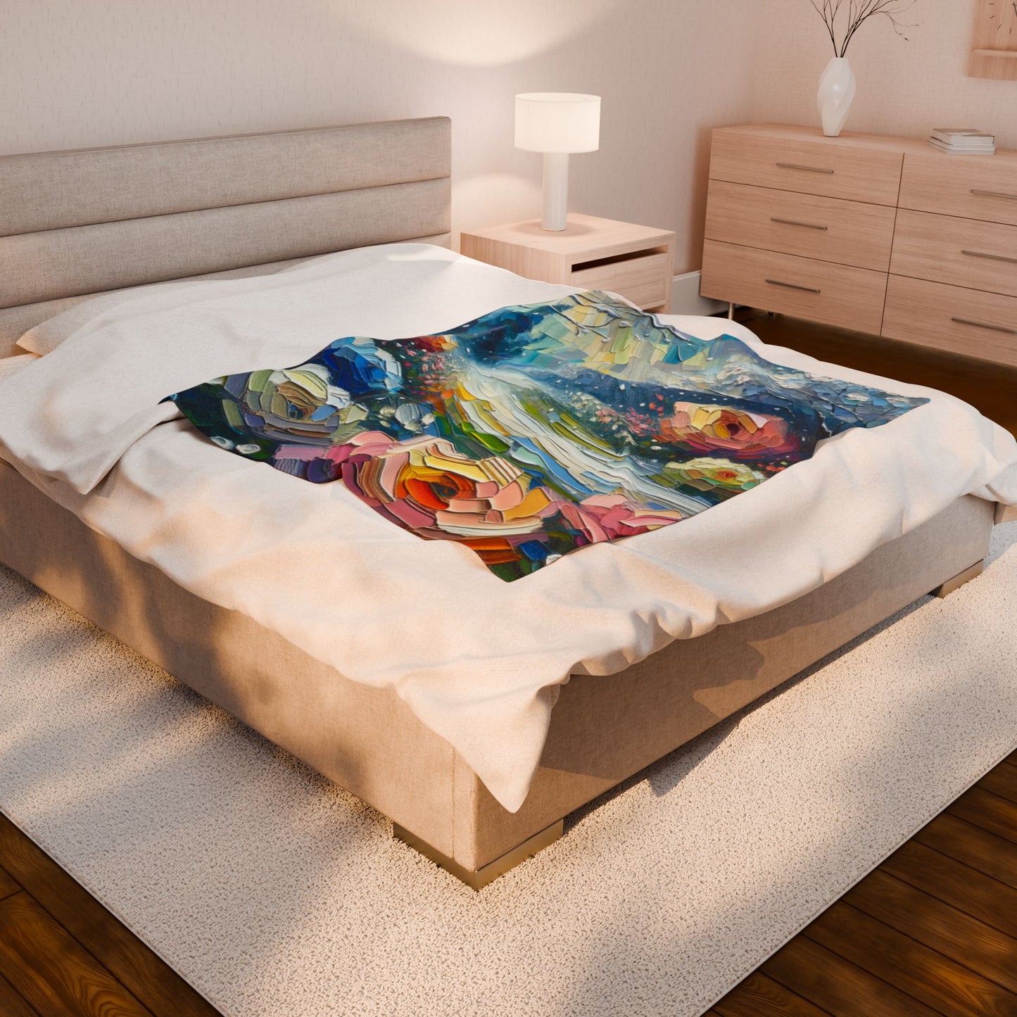 Garden Rainfall Palette- Plush Blanket