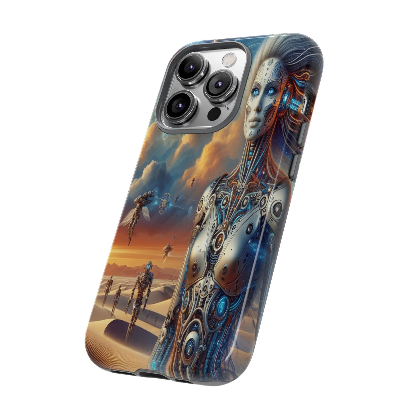 Protective Futuristic Wanderers in the Dunes Iphone Case Compatible With Iphone 16 15 14 - Phone Cover
