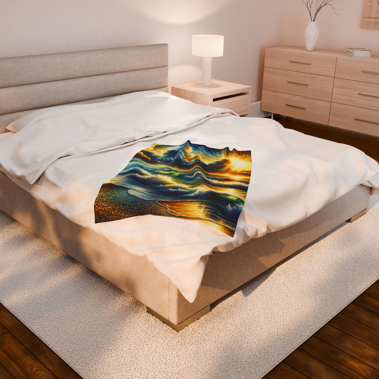 Radiant Tides - Plush Blanket