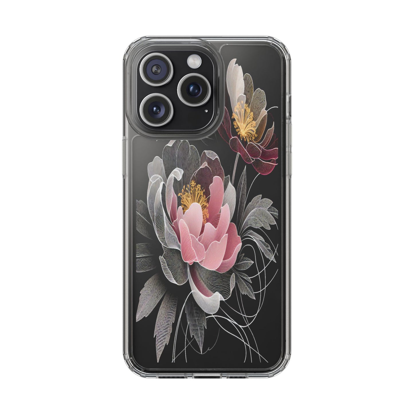 Transparent Petals in Motion Iphone Case Compatible With Iphone 16 15 14 - Clear Phone Cover