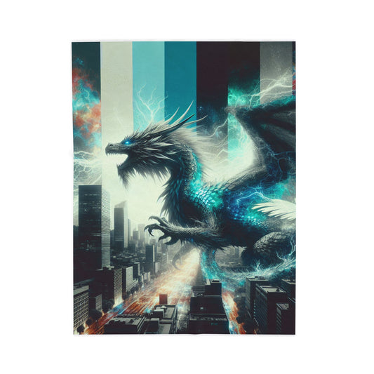 Electric Dragon Fury Unleashed - Plush Blanket