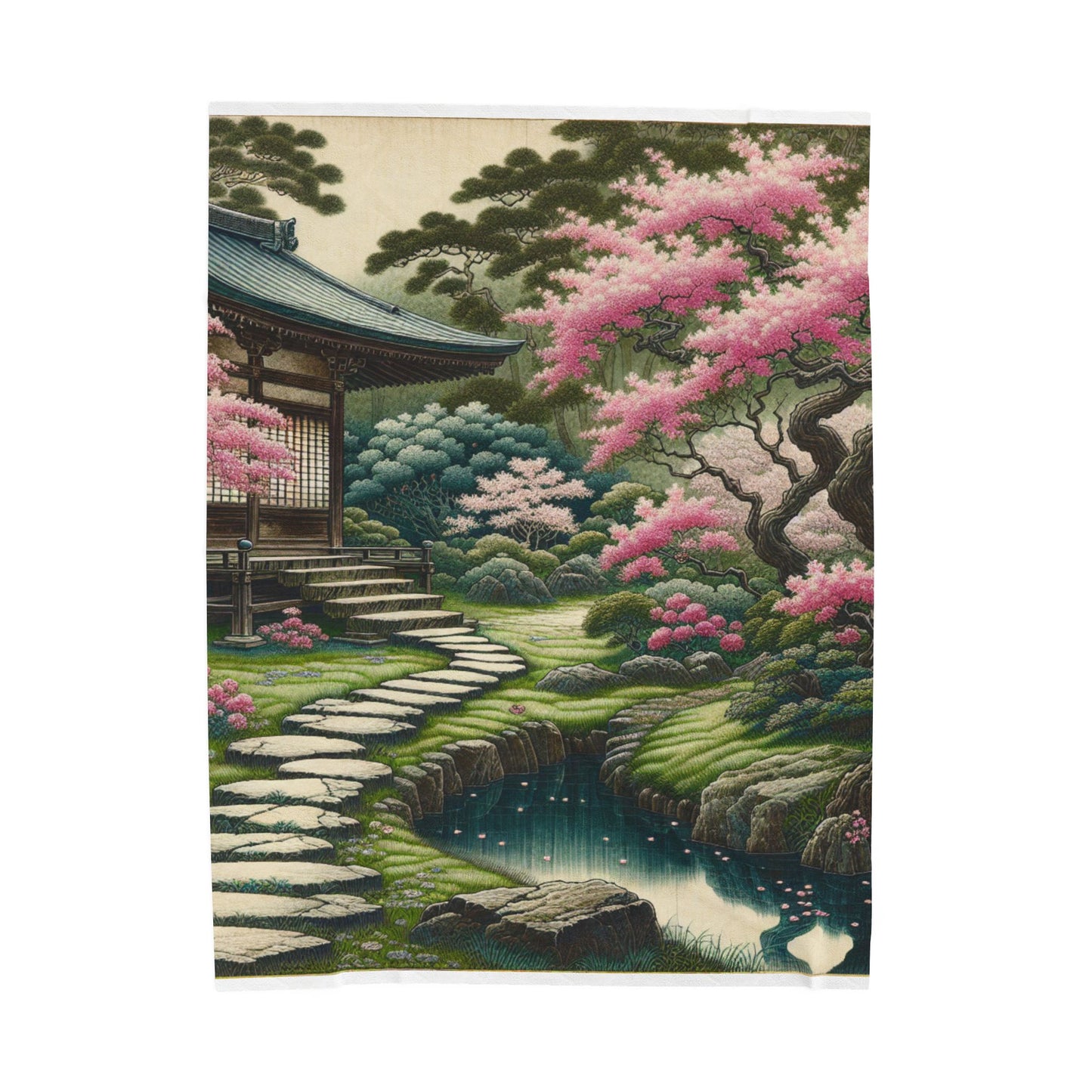 Zen Retreat in the Garden - Plush Blanket