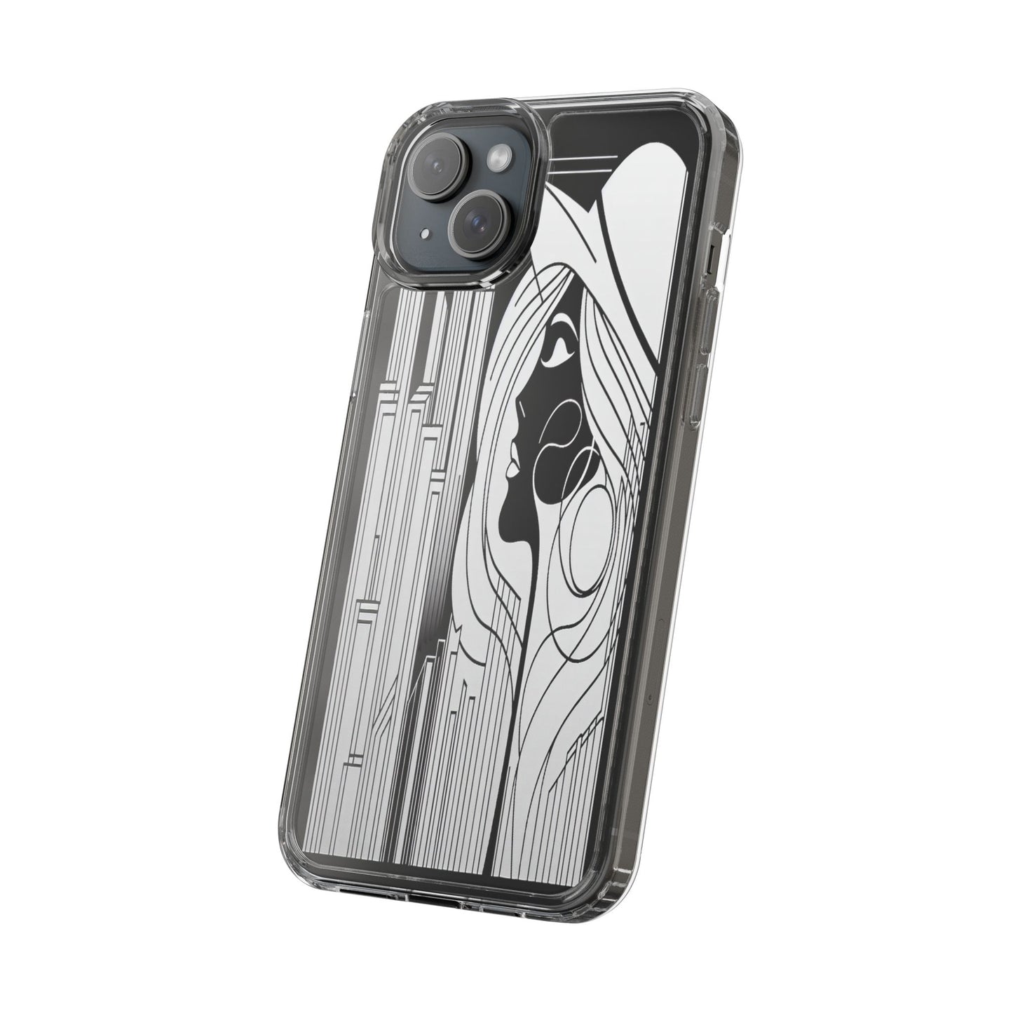 Transparent Silhouette of a Modern Vision Iphone Case Compatible With Iphone 16 15 14 - Clear Phone Cover