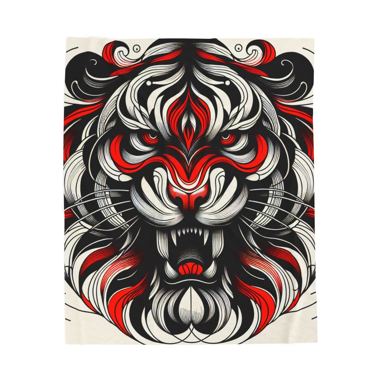 Tiger's Fierce Roar - Plush Blanket