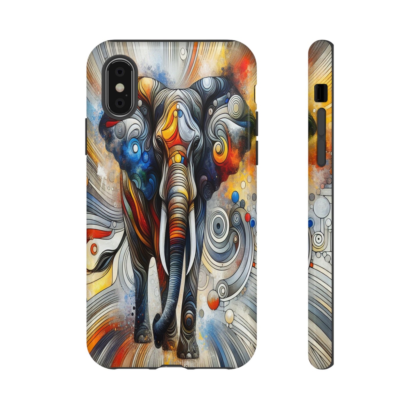 Protective Elephant in Swirling Colors Iphone Case Compatible With Iphone 16 15 14 - Phone Cover