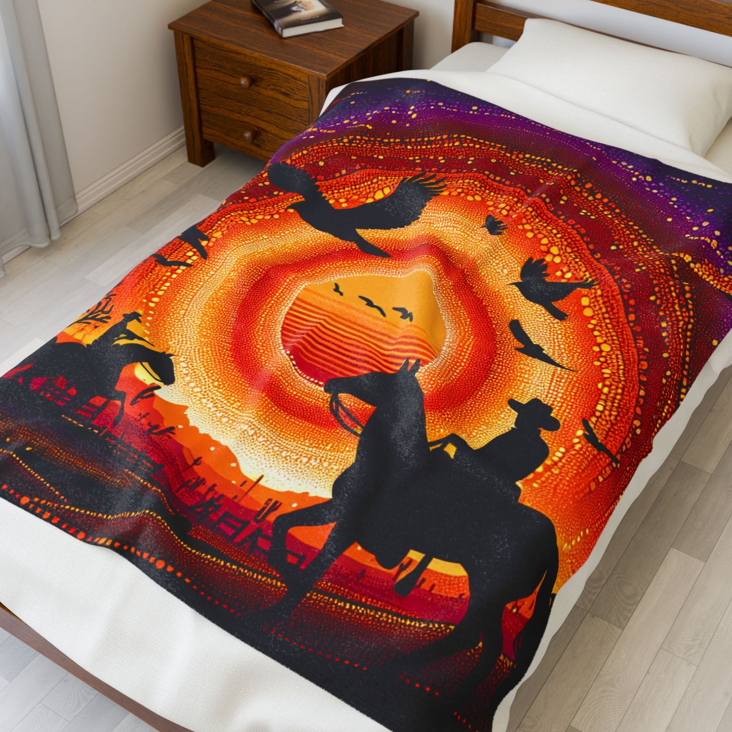 Riders in the Painted Desert - Plush Blanket