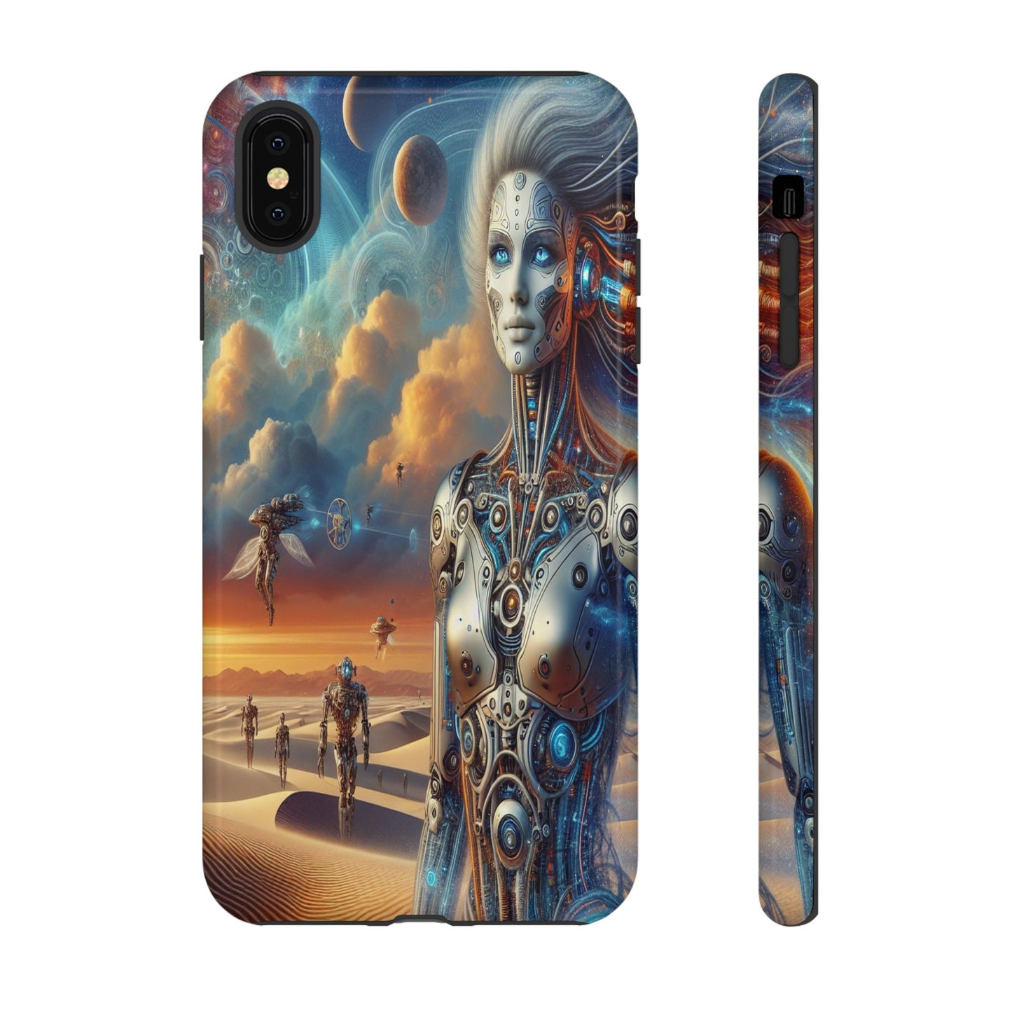 Protective Futuristic Wanderers in the Dunes Iphone Case Compatible With Iphone 16 15 14 - Phone Cover