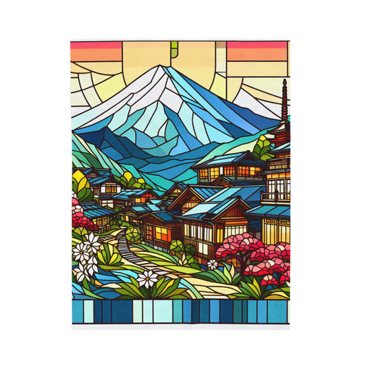 Mountain Village Mosaic - Plush Blanket