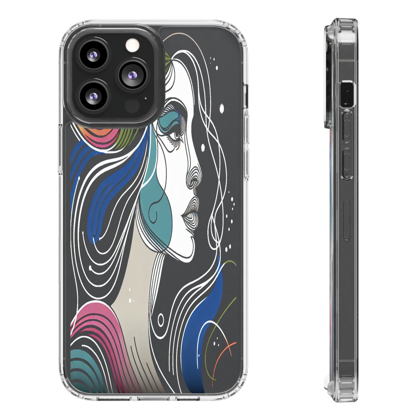 Transparent Portrait of Imagination Iphone Case Compatible With Iphone 16 15 14 - Clear Phone Cover