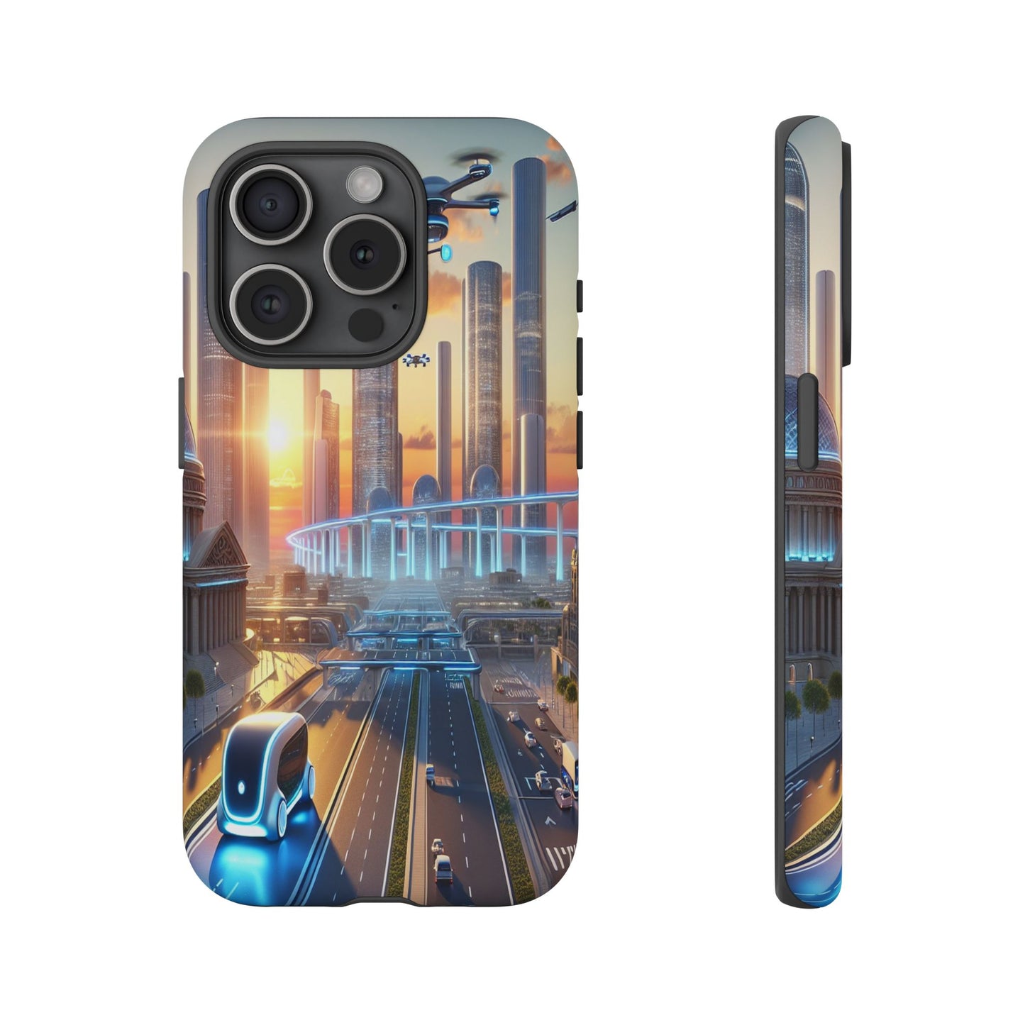 Futuristic Cityscape Unveiled - Phone Case