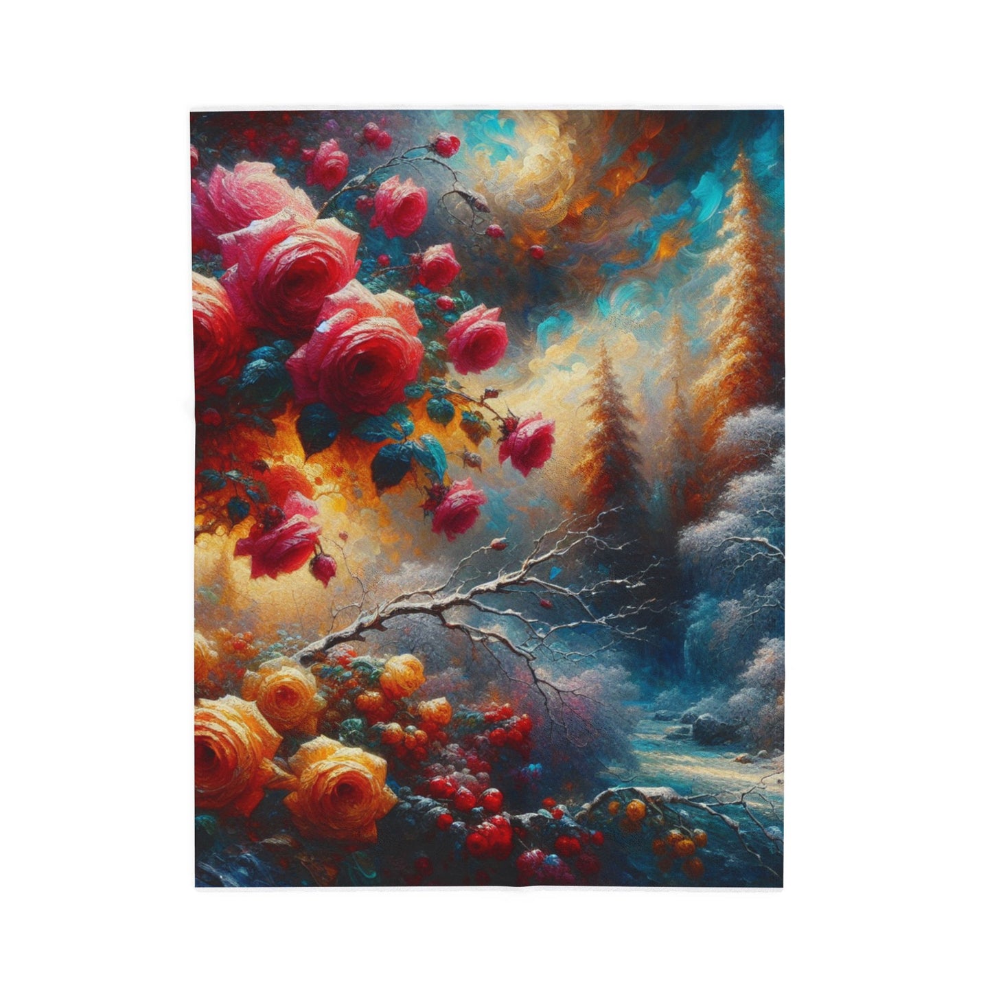 Rose Garden Fantasy - Plush Blanket