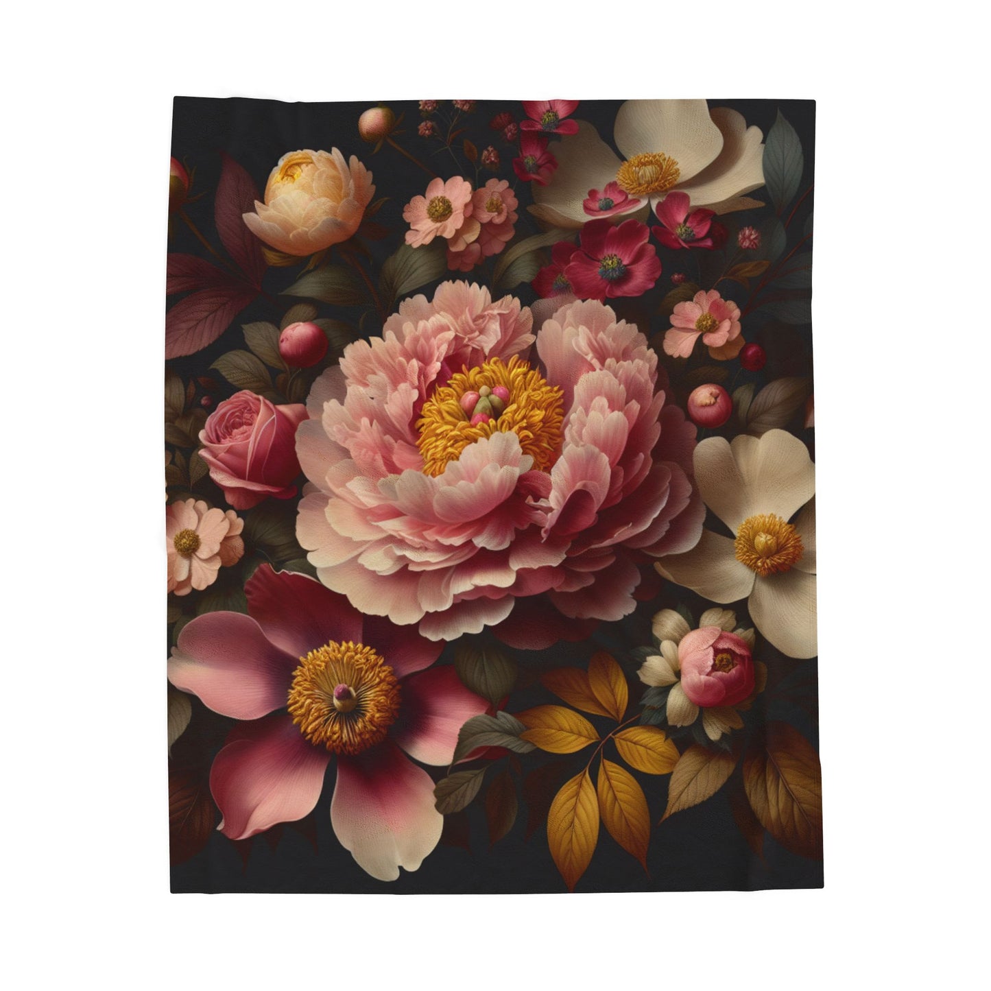 Opulent Petal Display- Plush Blanket