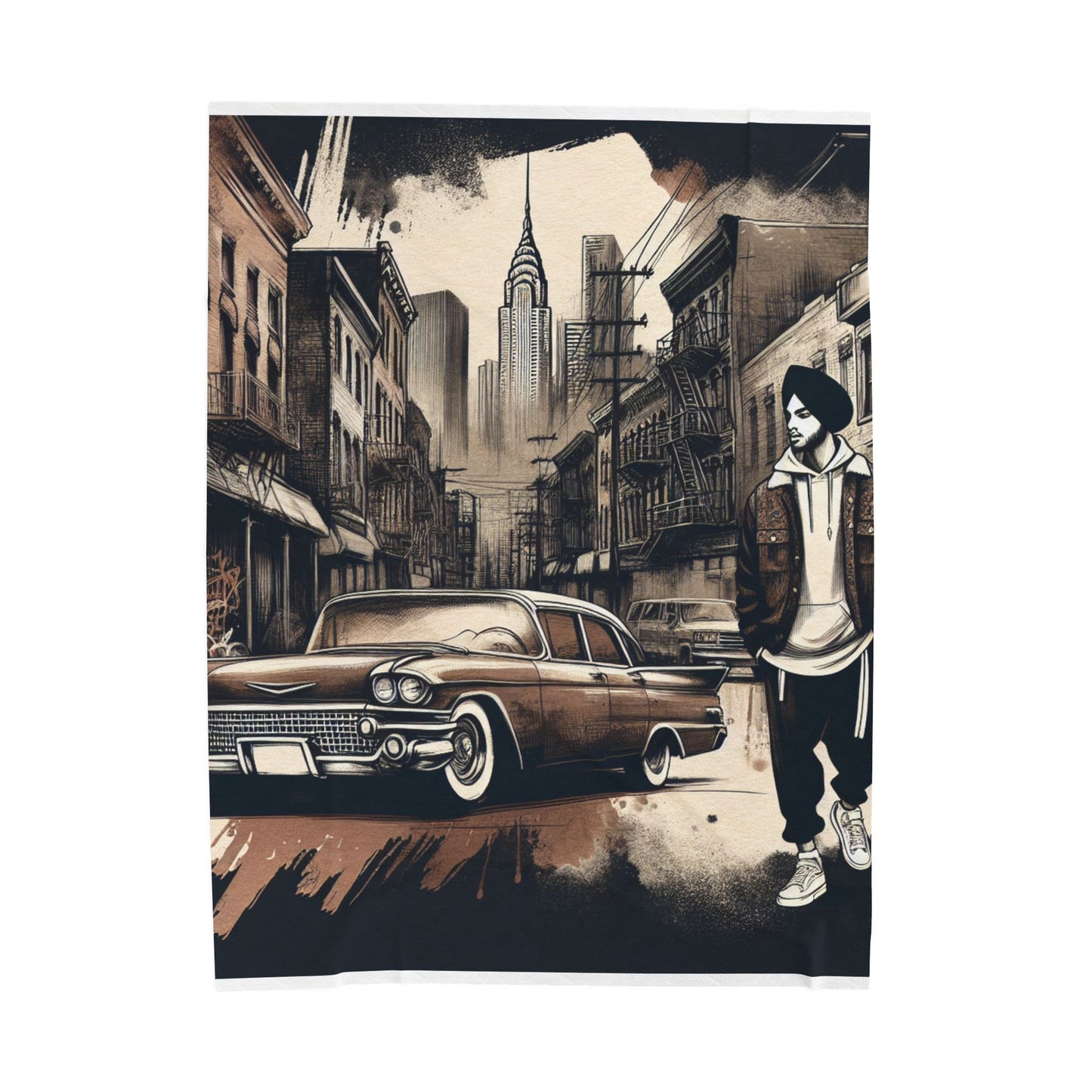 Cruising through Nostalgia - Plush Blanket