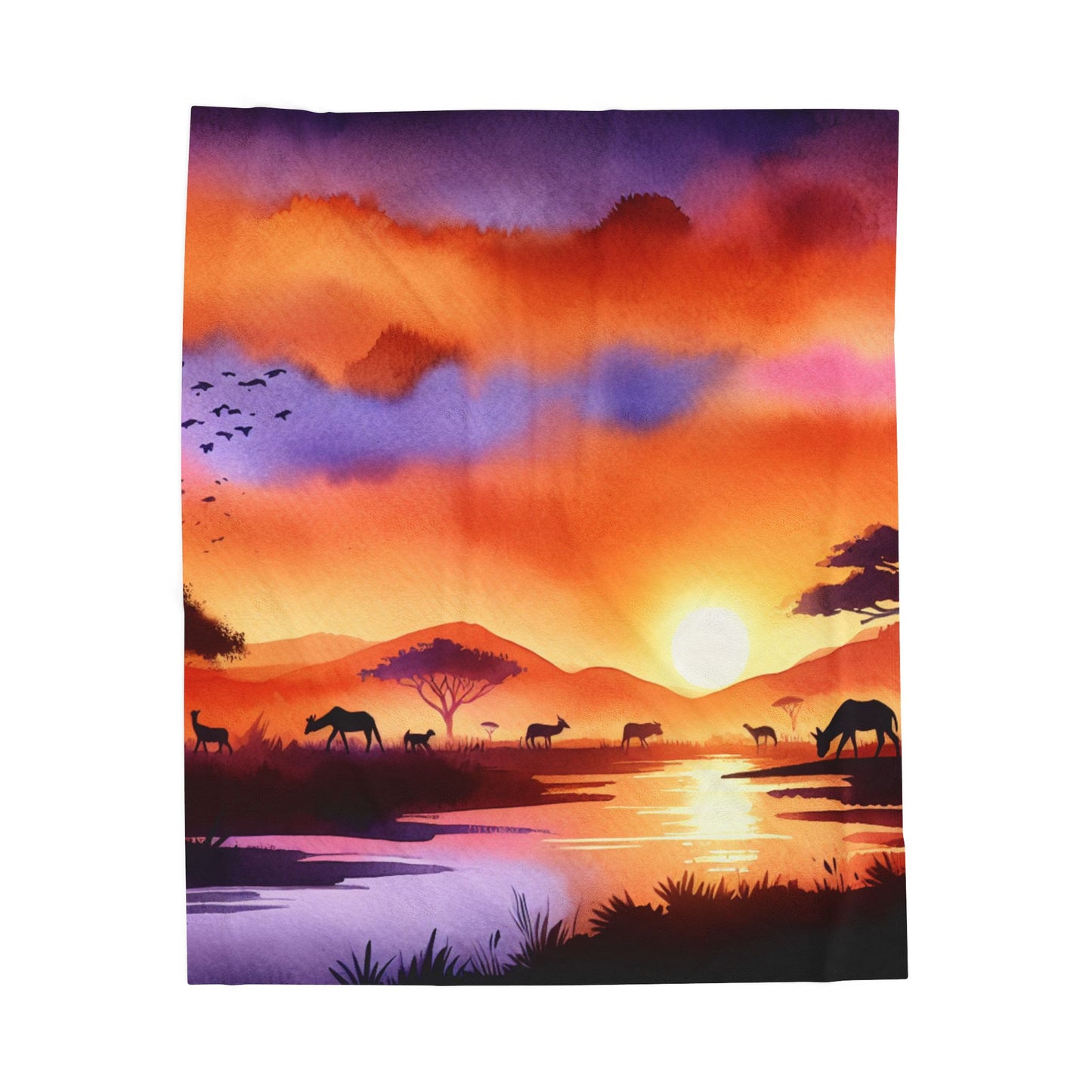 African Wilderness Aura - Plush Blanket