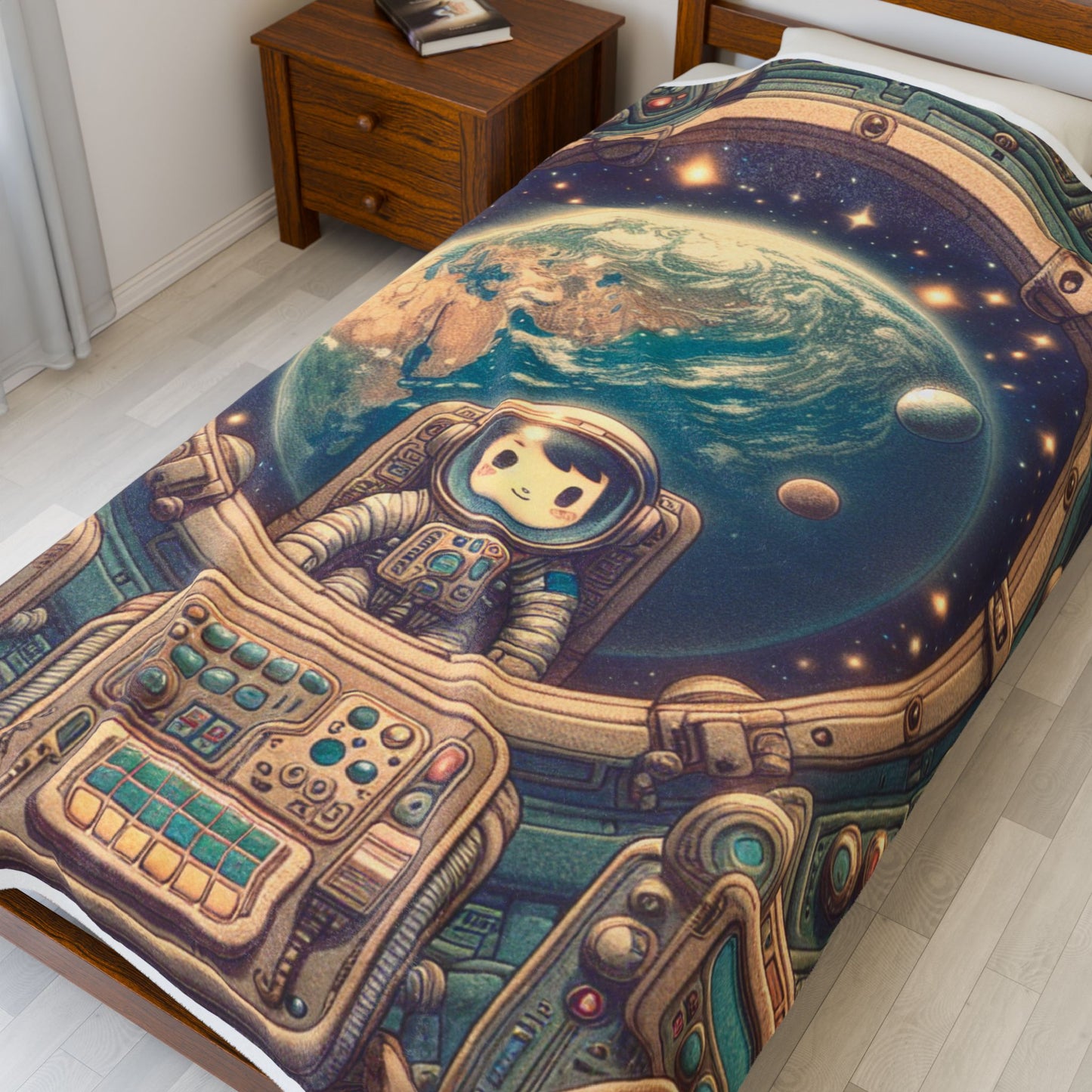 Explorer's Cosmic View - Plush Blanket