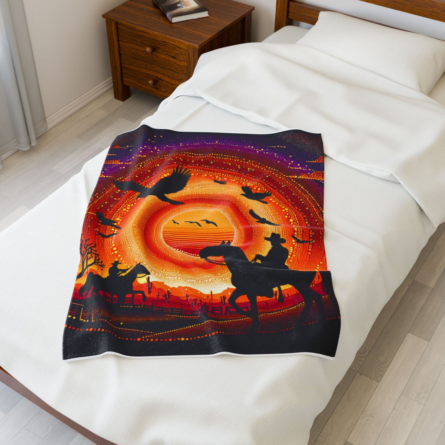 Riders in the Painted Desert - Plush Blanket