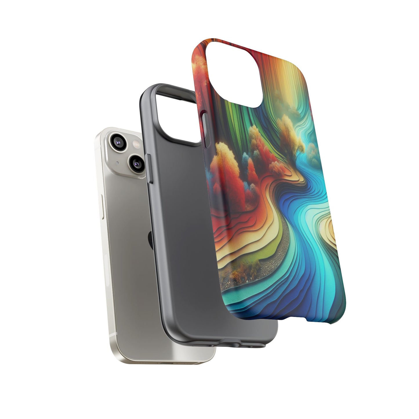 Protective River of Colors Iphone Case Compatible With Iphone 16 15 14 - Iphone Cover