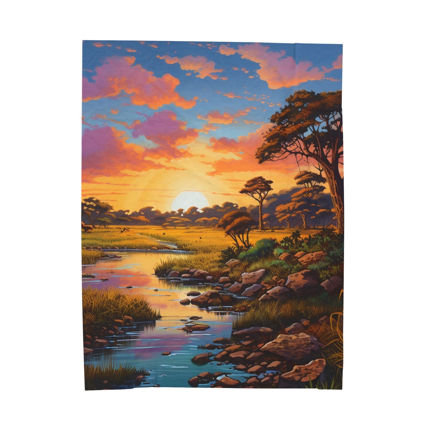 Savanna Sunset Serenity- Plush Blanket