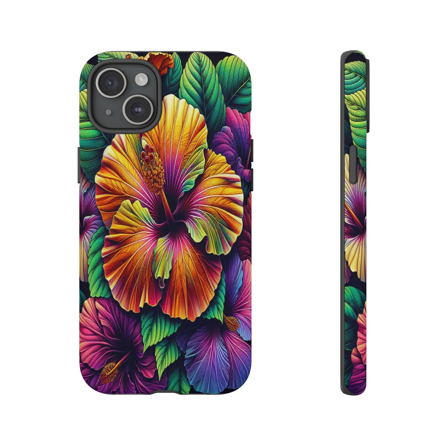 Custom ProtectiveColorful Hibiscus RadianceIphone Case Compatible With Iphone 16 15 14 - Phone Cover