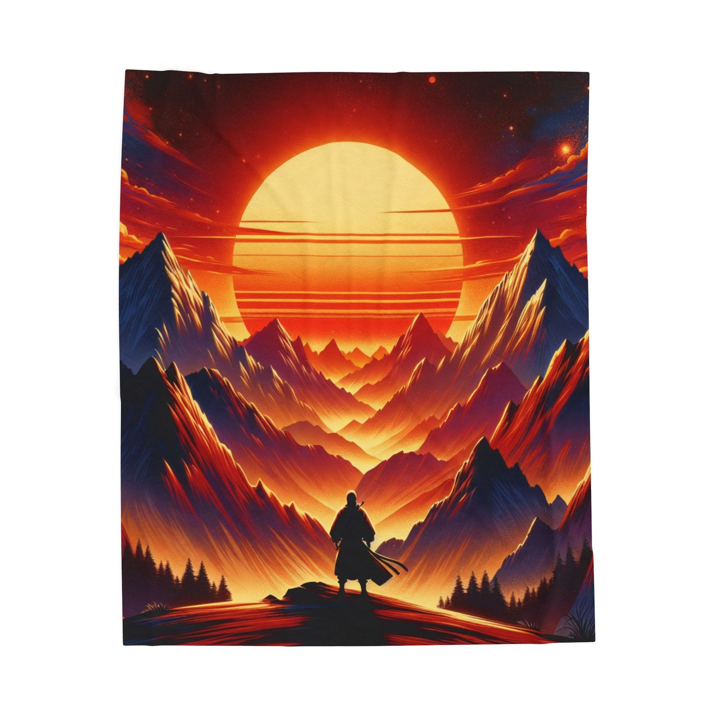 Majestic Peaks at Dawn - Plush Blanket