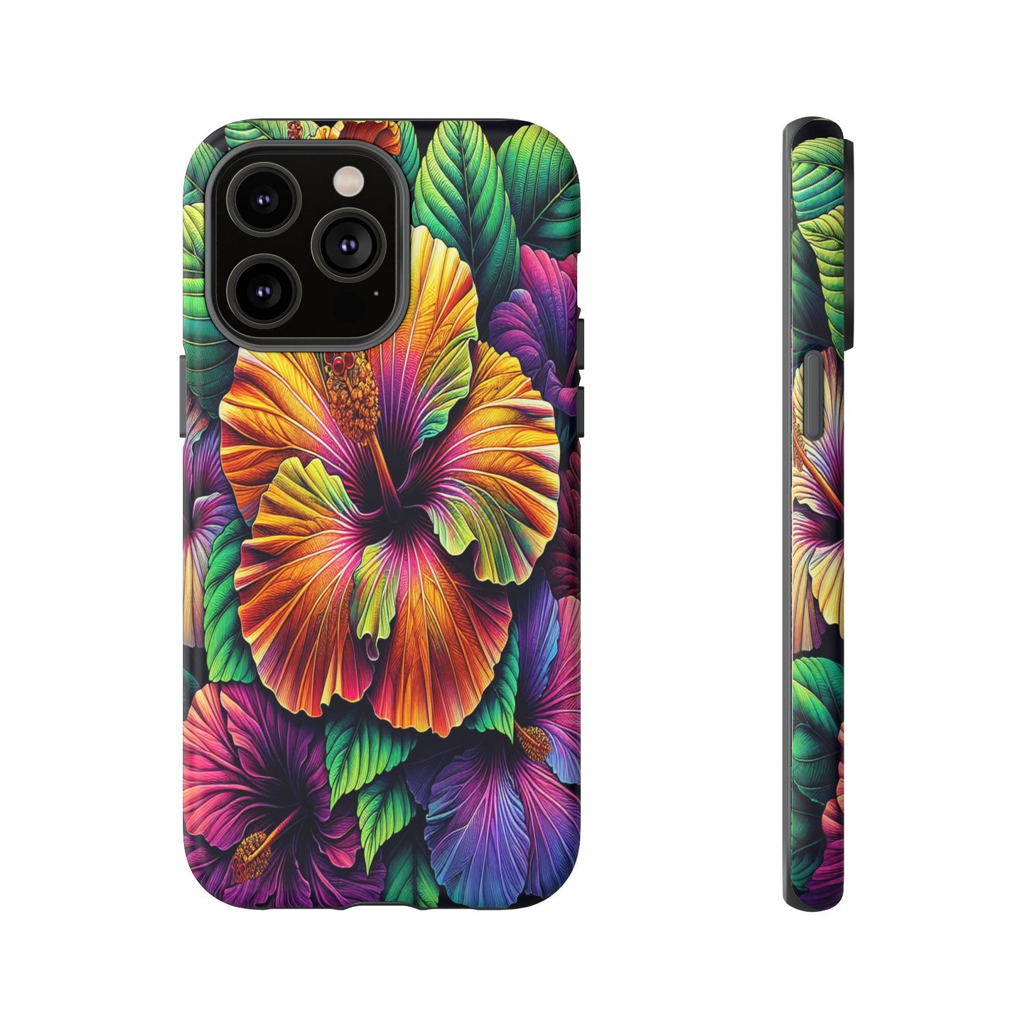 Custom ProtectiveColorful Hibiscus RadianceIphone Case Compatible With Iphone 16 15 14 - Phone Cover