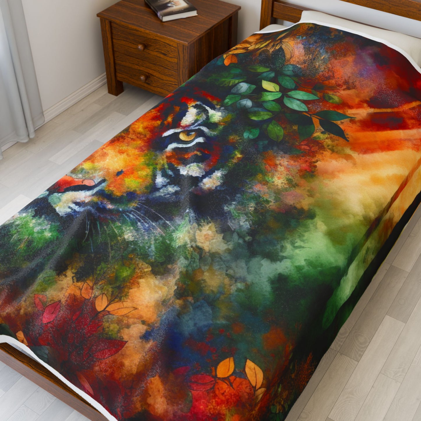 Tiger in the Woods - Plush Blanket