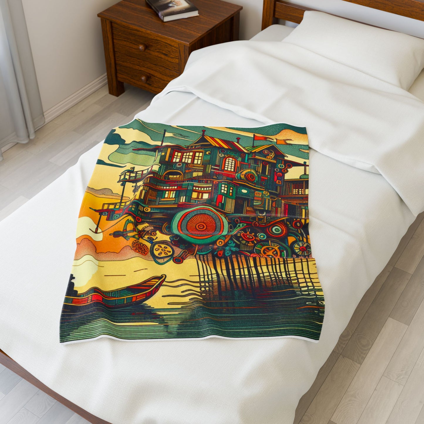 Floating Machine by the Sea - Plush Blanket