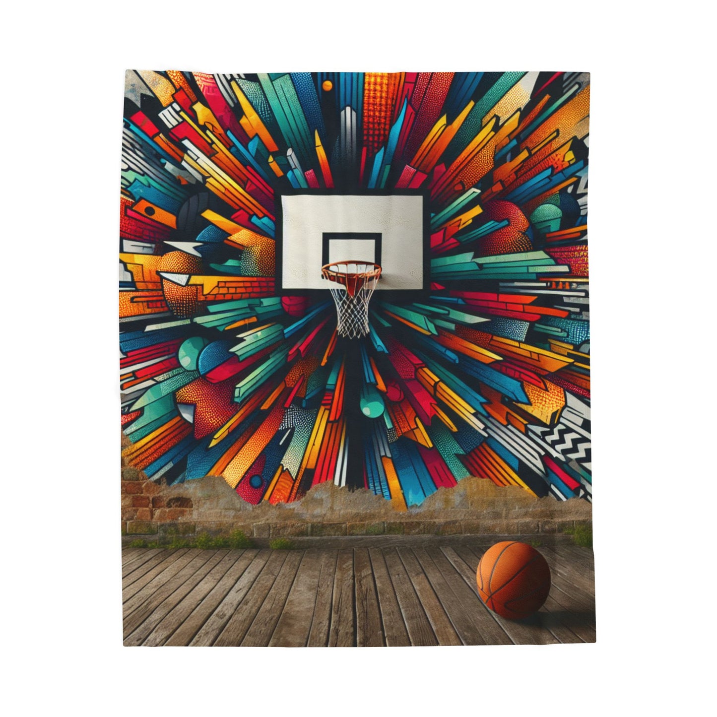 Basketball Court Explosion - Plush Blanket