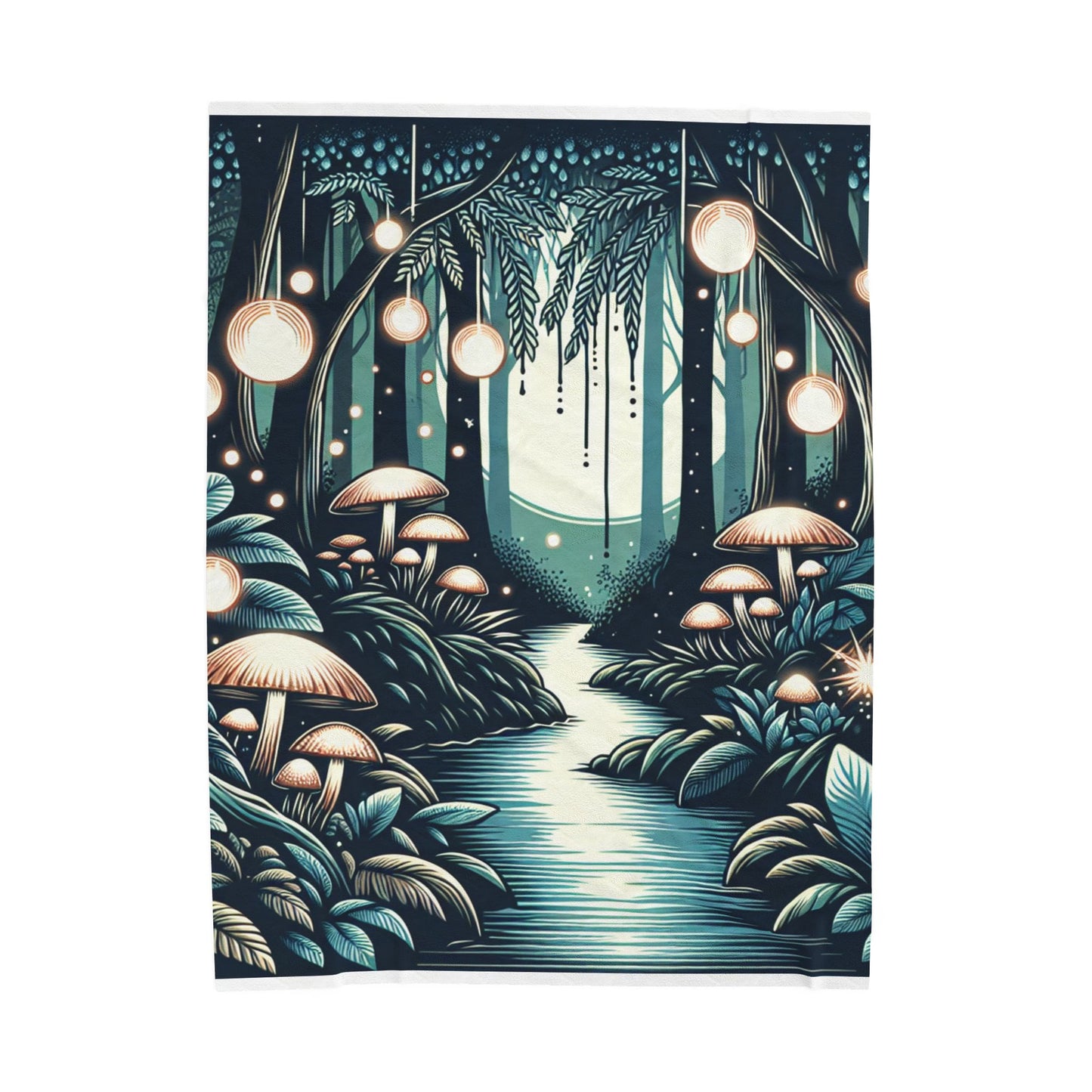 Mystical Woodland Pathway - Plush Blanket