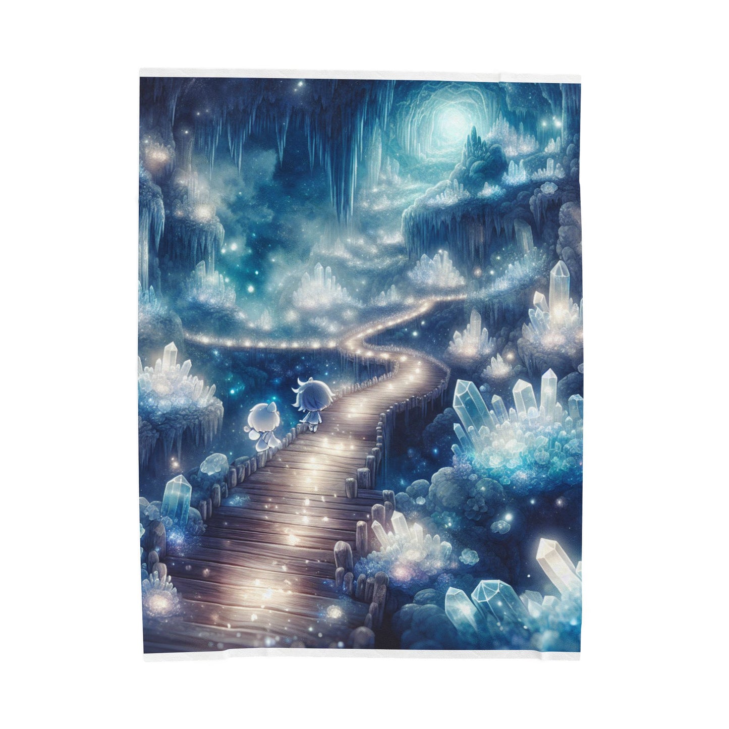 Journey through Enchanted Caverns - Plush Blanket