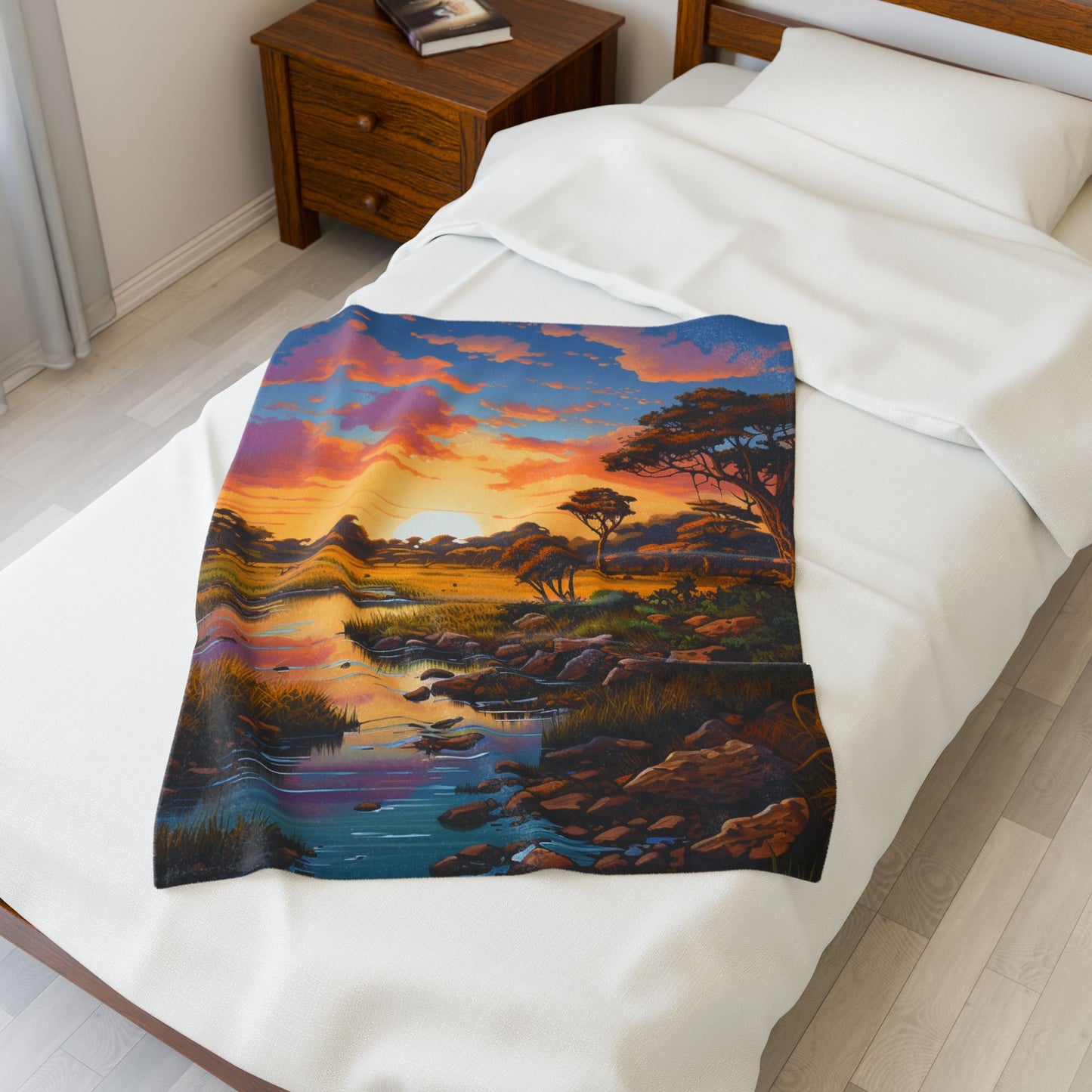 Savanna Sunset Serenity- Plush Blanket