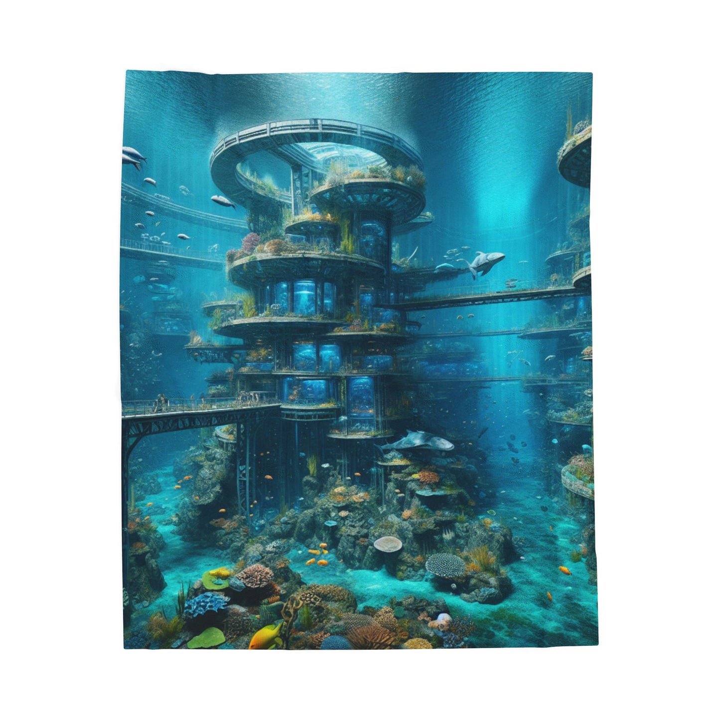 Undersea Habitat Oasis- Plush Blanket