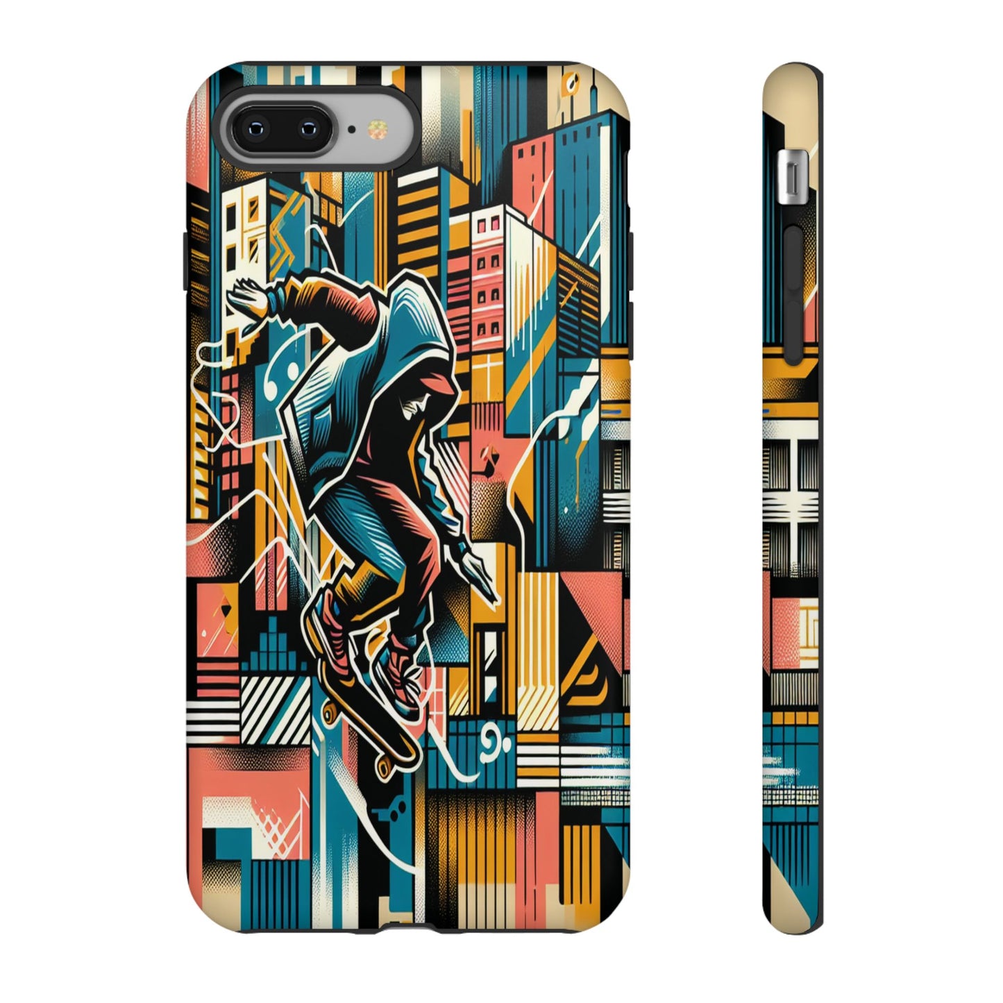 Skater in the Cityscape - Phone Case