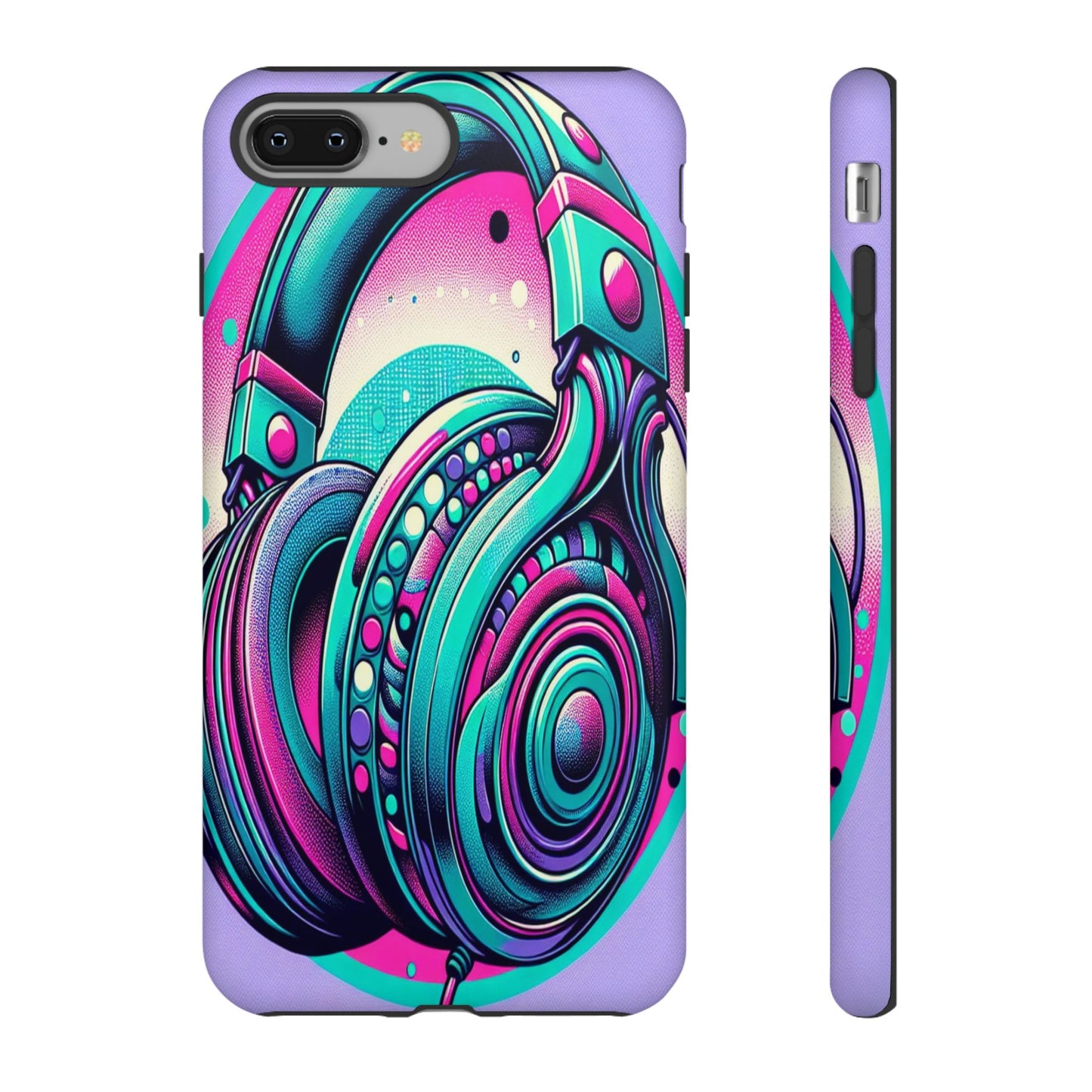 Custom ProtectiveHeadphone Vibes in Electric ColorsIphone Case Compatible With Iphone 16 15 14 - Phone Cover