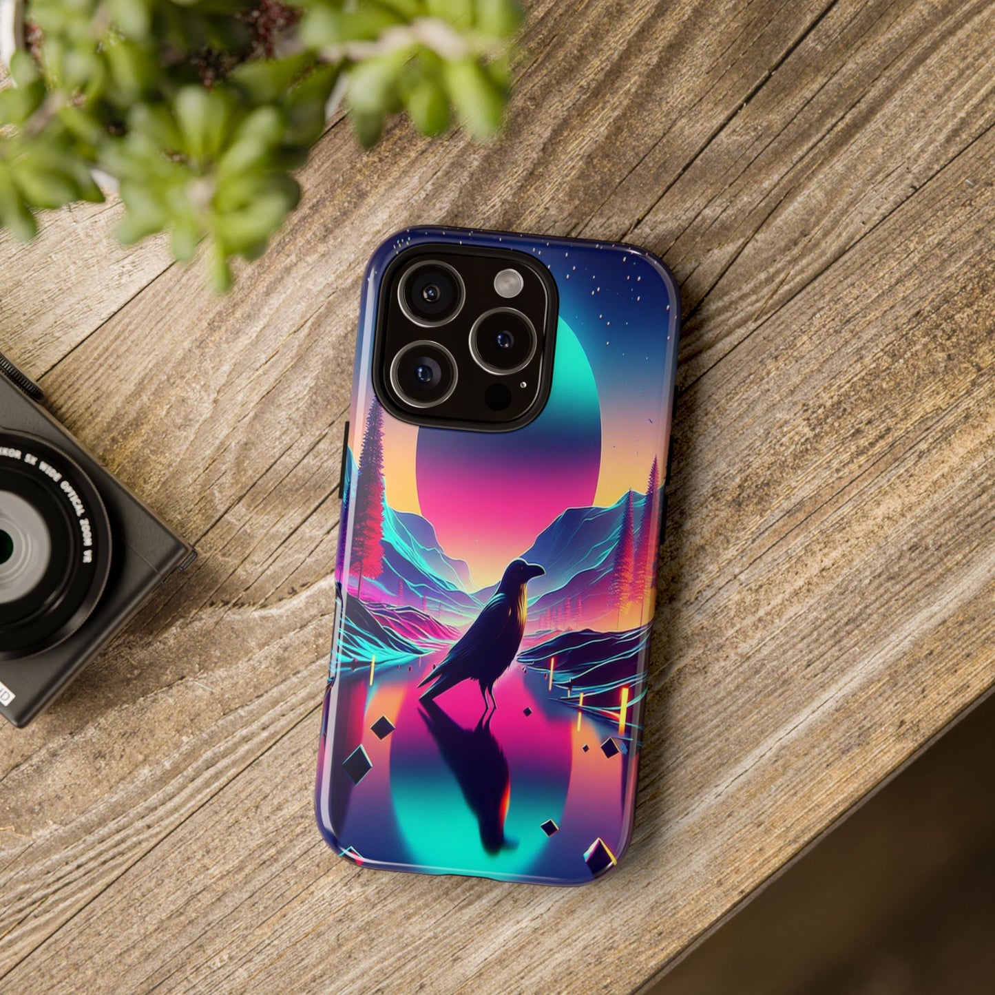 Celestial Horizon with Raven - Phone Case