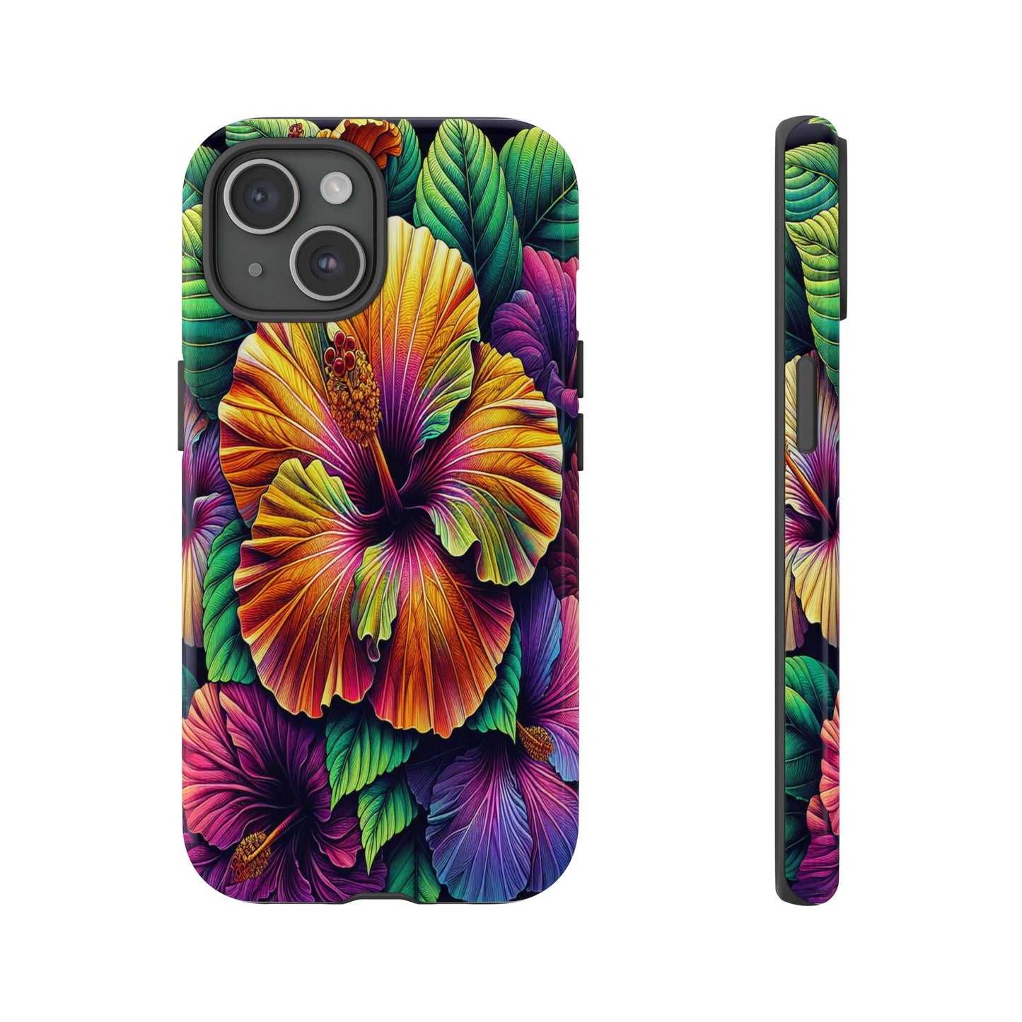 Custom ProtectiveColorful Hibiscus RadianceIphone Case Compatible With Iphone 16 15 14 - Phone Cover