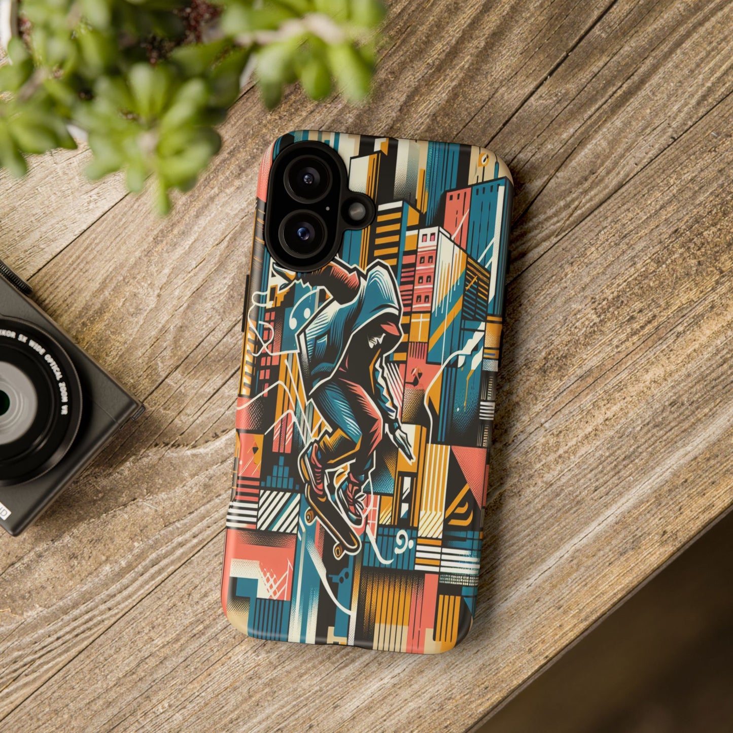 Skater in the Cityscape - Phone Case