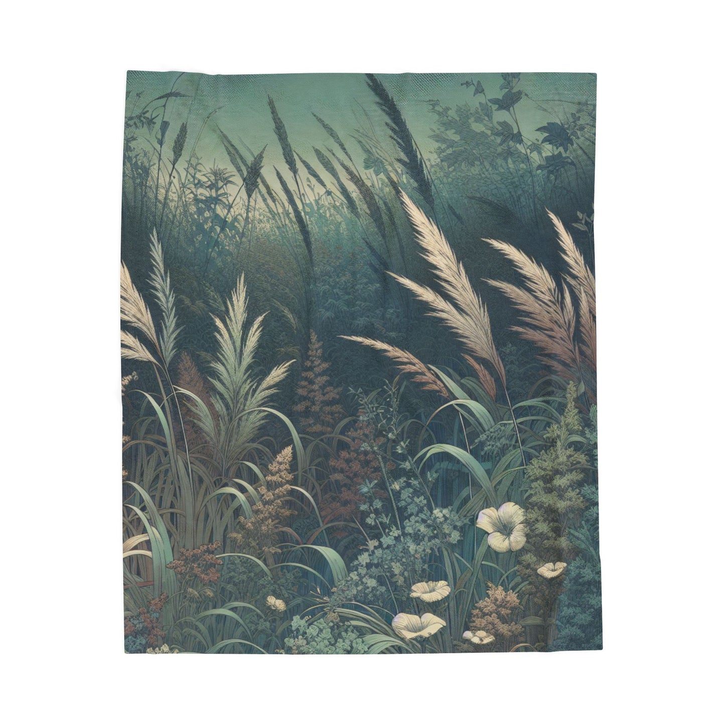 Nature's Symphony in the Meadow - Plush Blanket