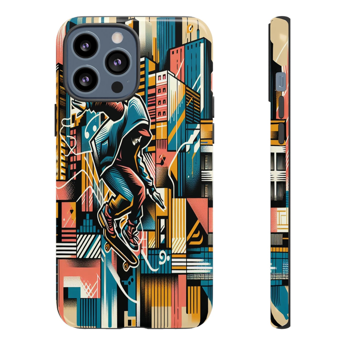 Skater in the Cityscape - Phone Case